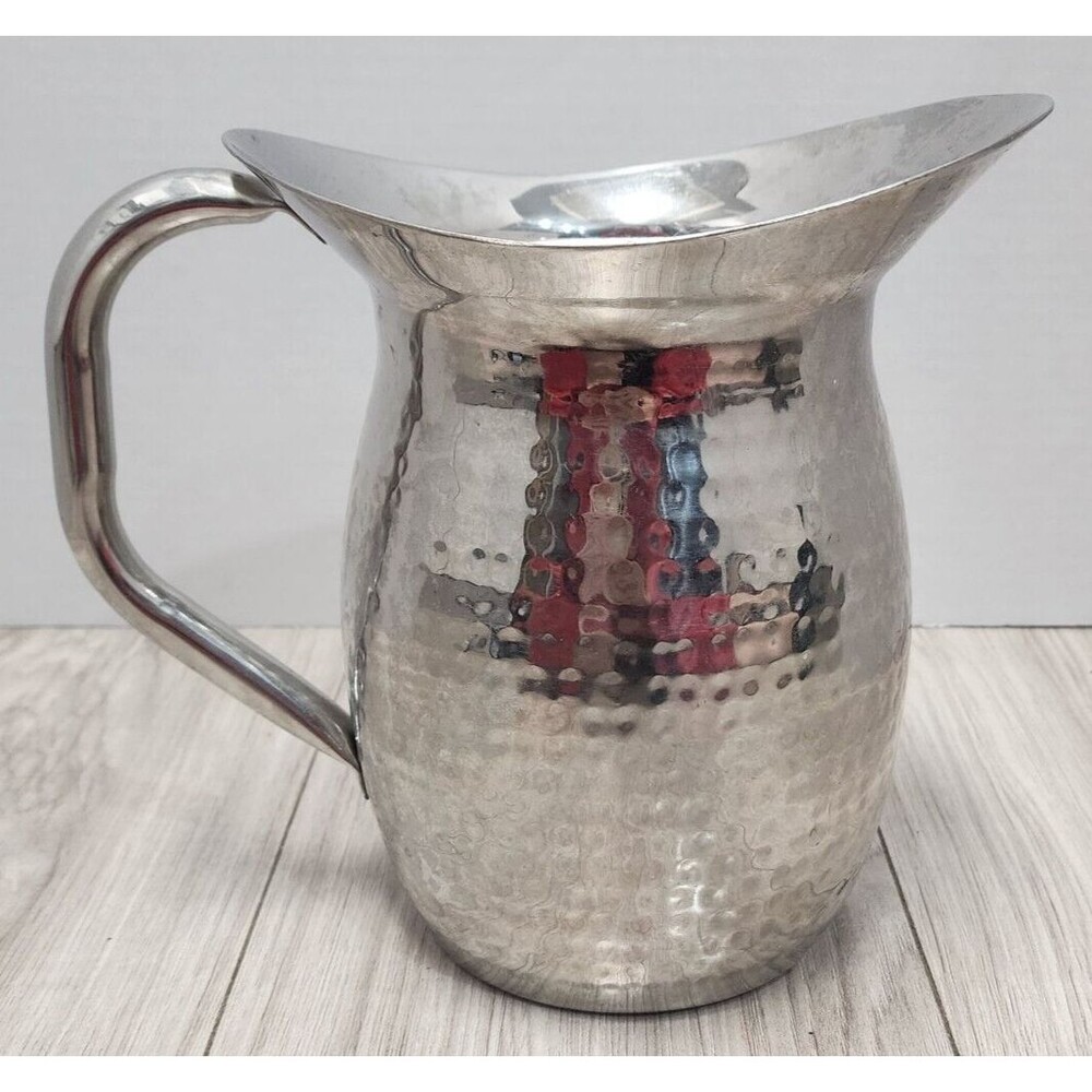 American Metalcraft Hammered Finish Double Walled Bell Pitcher